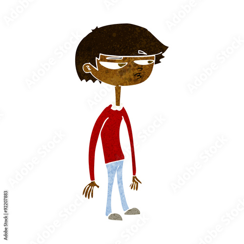 cartoon suspicious boy