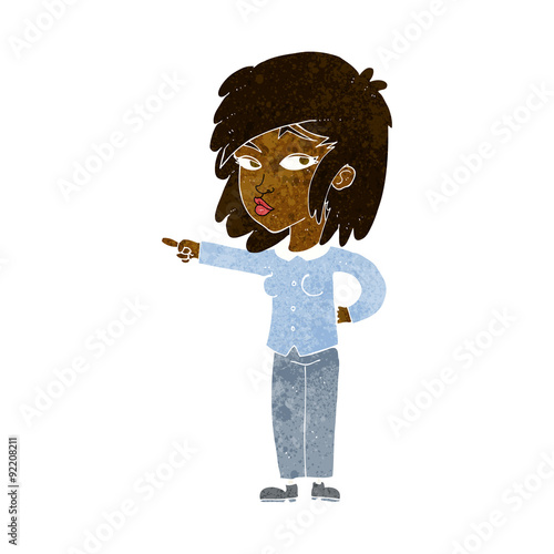 cartoon woman pointing