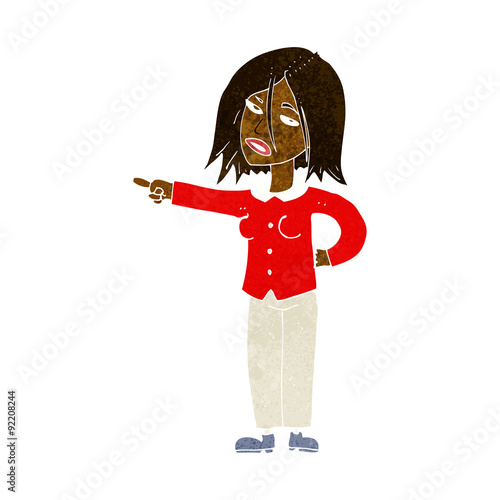 cartoon woman pointing