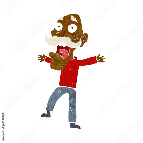 cartoon shocked old man