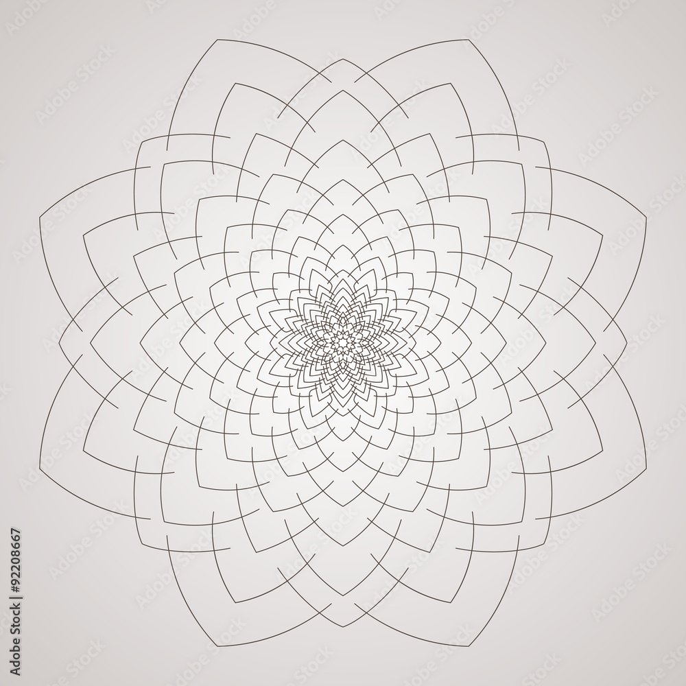 Vector circular pattern in the form of intricate flower. Mandala