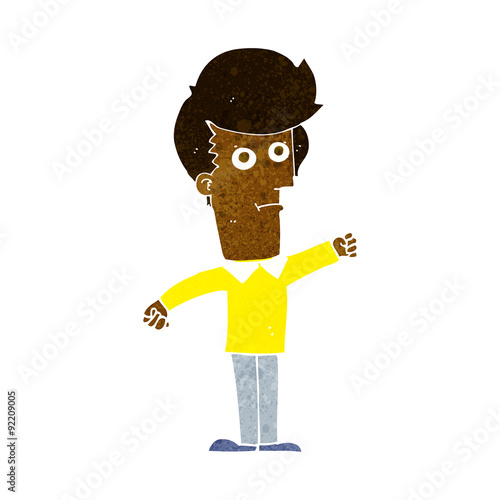 cartoon man punching