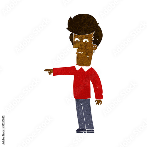 cartoon man pointing
