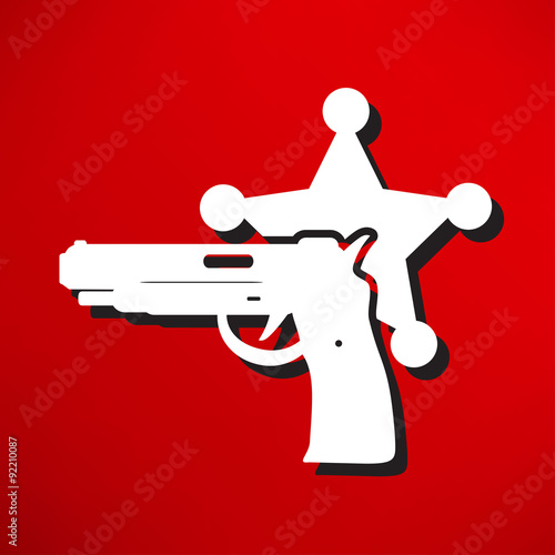 Vector illustration of isolated modern police icon.