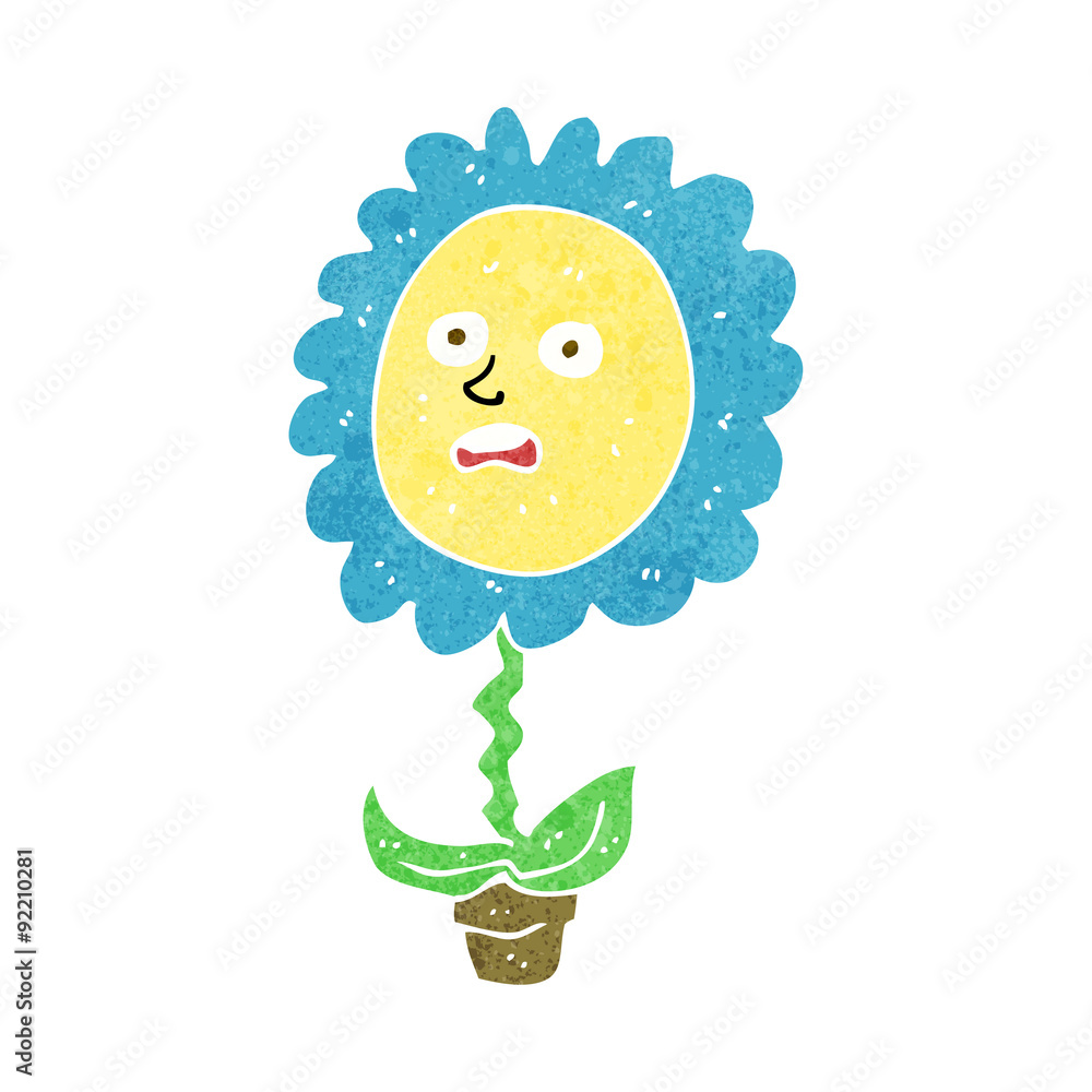 Obraz premium cartoon flower with face