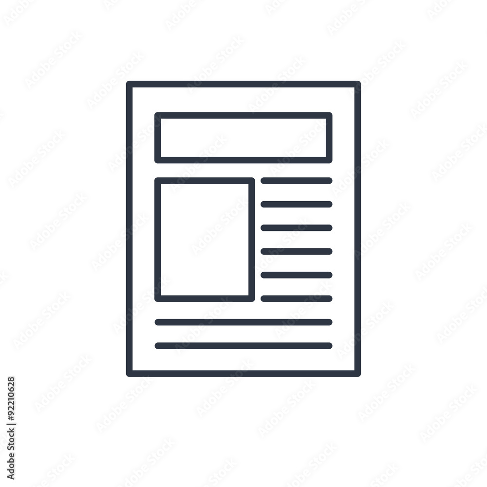 outline icon of newspaper article