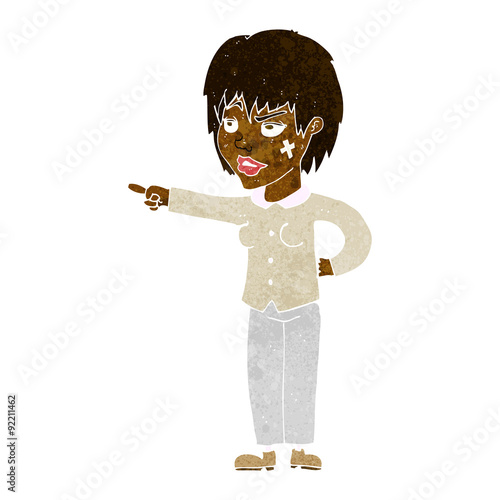 cartoon woman pointing