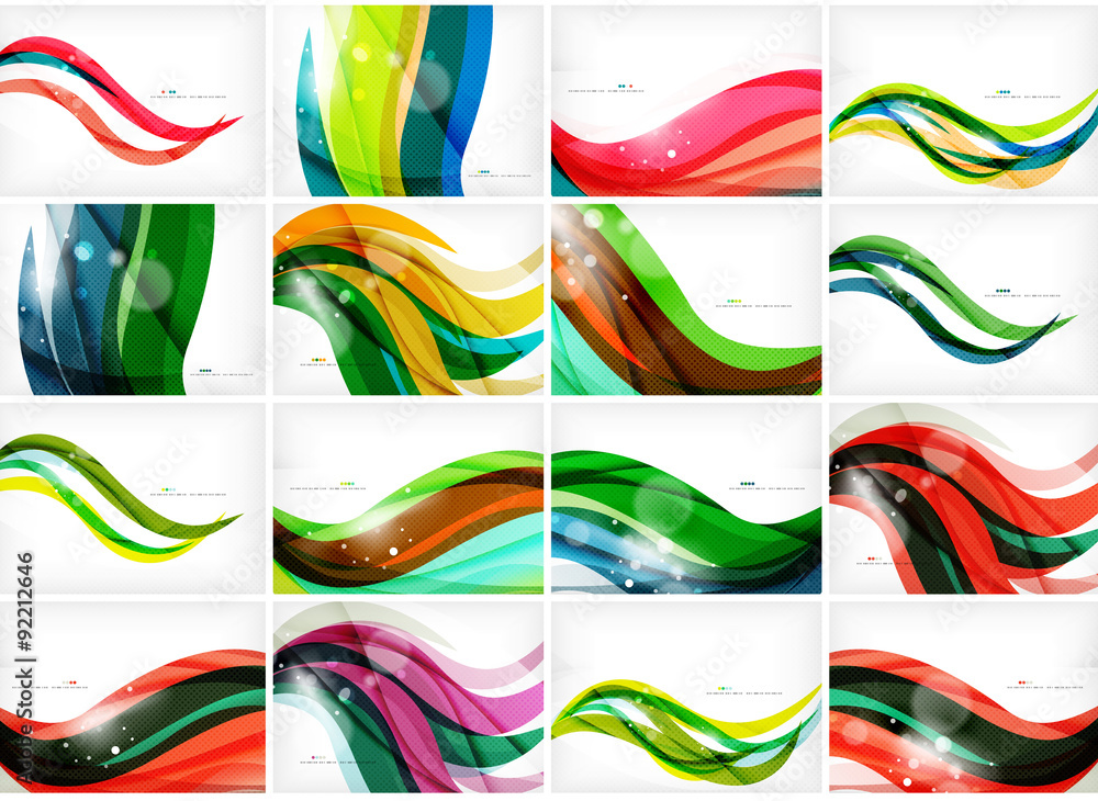 Set of colorful flowing motion abstract backgrounds. Smooth Set of colorful flowing motion abstract backgrounds. Smooth