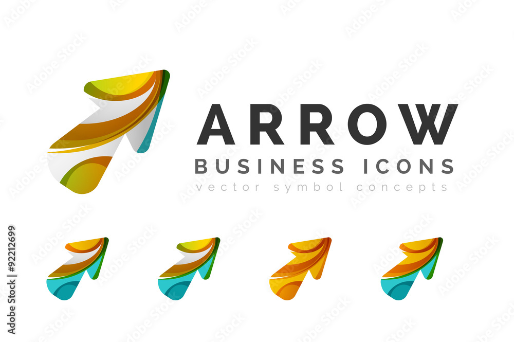 Obraz premium Set of arrow logo business icons
