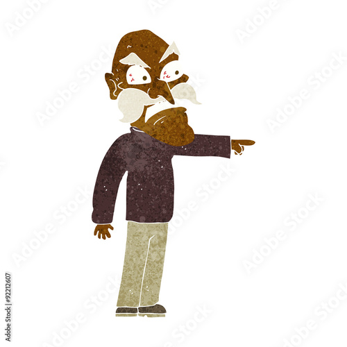 cartoon furious old man