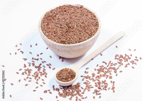 closeup of flaxseed isolated on white