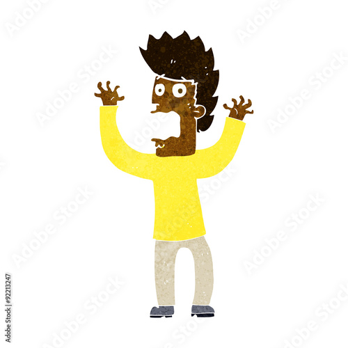 cartoon terrified man