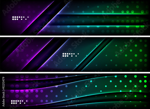 Set of banner, header backgrounds with place for your message