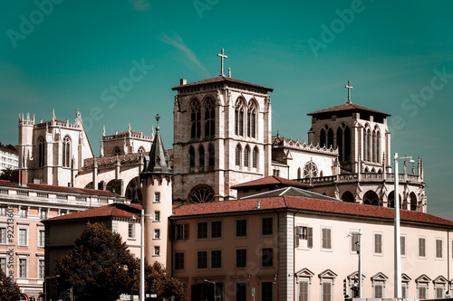 Lyon city landscape view, France