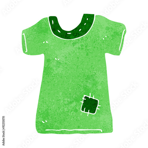 cartoon patched old tee shirt