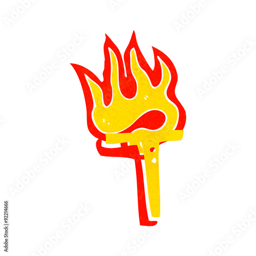 cartoon flaming letter