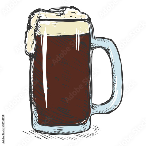 Vector Color Sketch Tankard of Beer