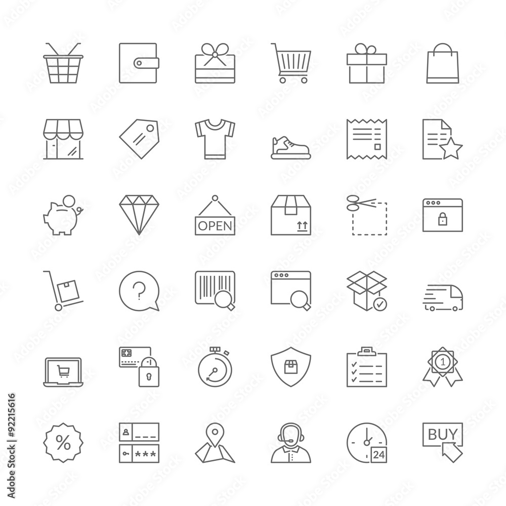 Line icons. Shopping