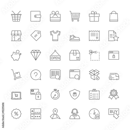 Line icons. Shopping