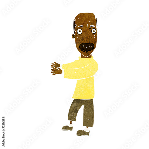 cartoon balding man explaining