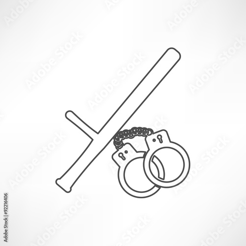 Vector illustration of isolated modern police icon