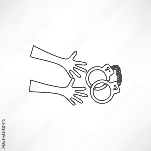 Vector illustration of isolated modern police icon