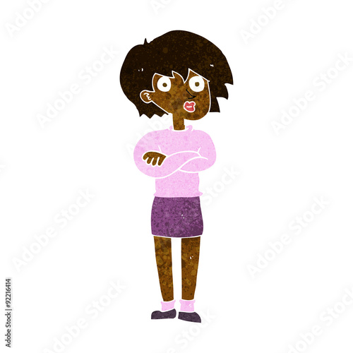 cartoon woman wit crossed arms