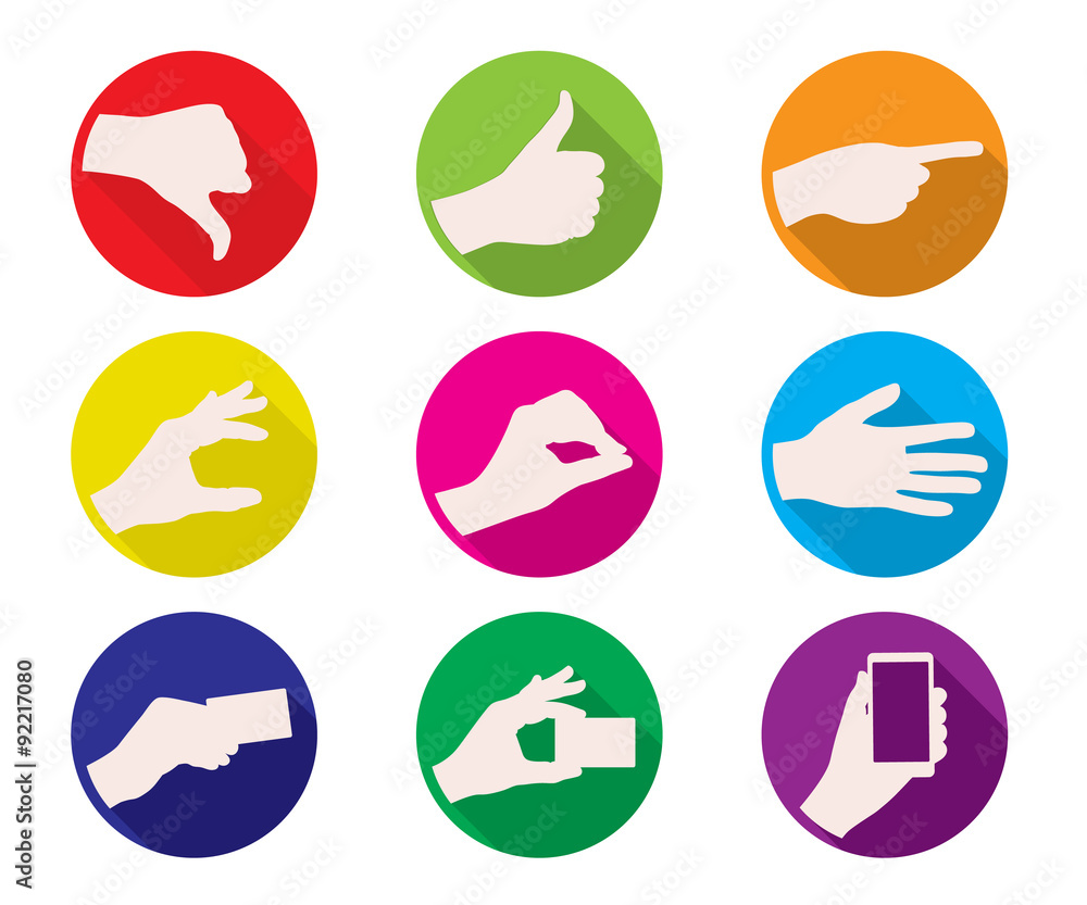 business hand gestures color icon business hand gestures color icon