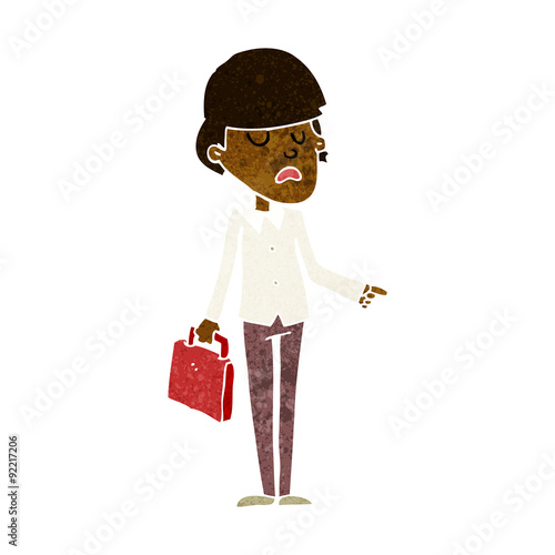 cartoon arrogant businessman pointing