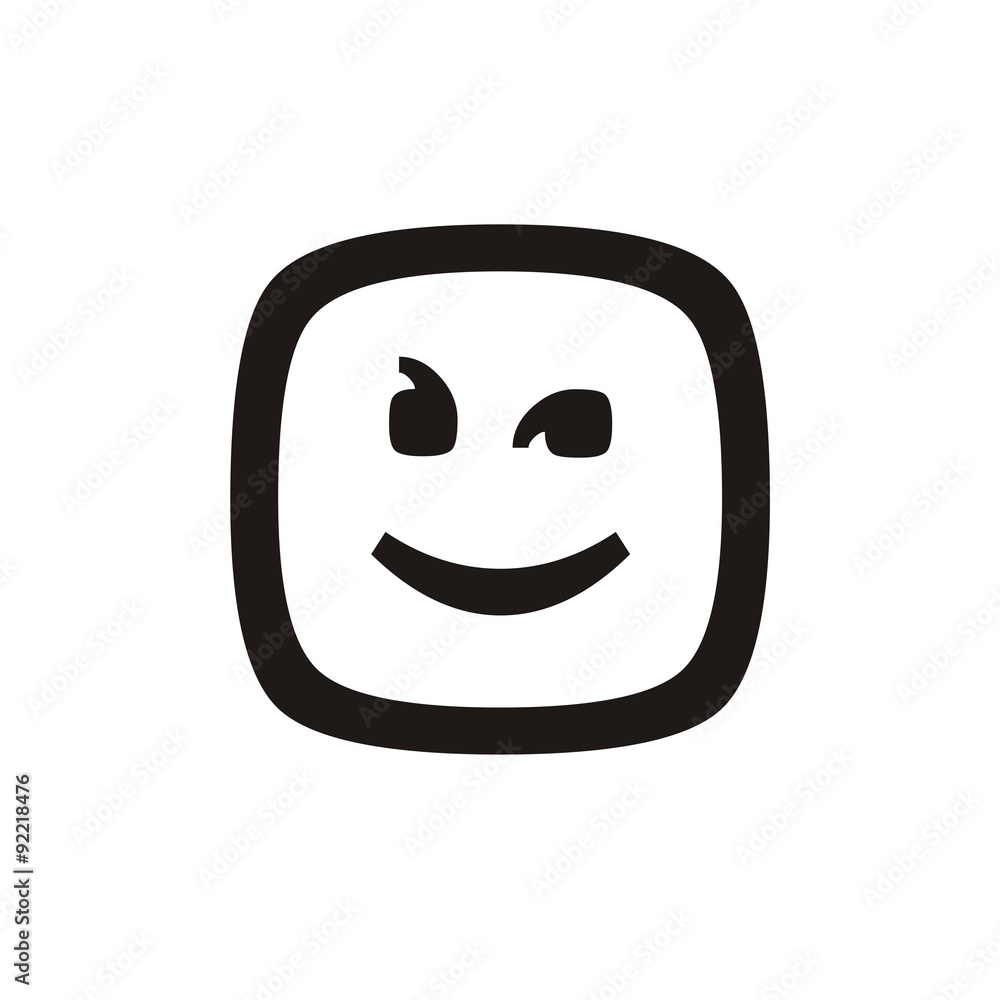 Fototapeta premium smiles icon. Pleased. Square.Oval.