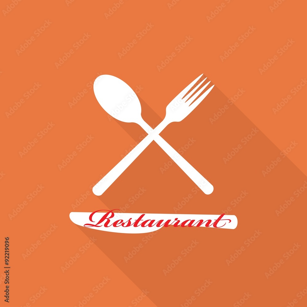 restaurant menu retro poster with a long shadow restaurant menu retro poster with a long shadow