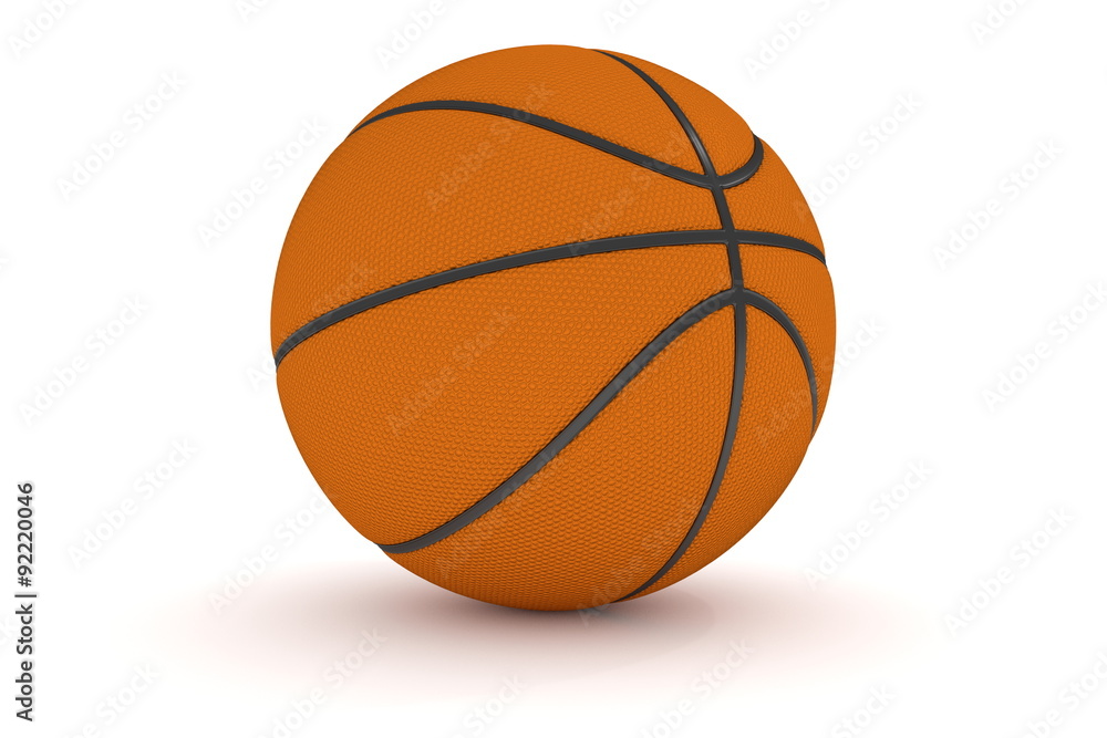 An isolated basketball in the white background.