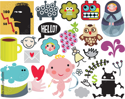 Mix of different vector images. vol.38