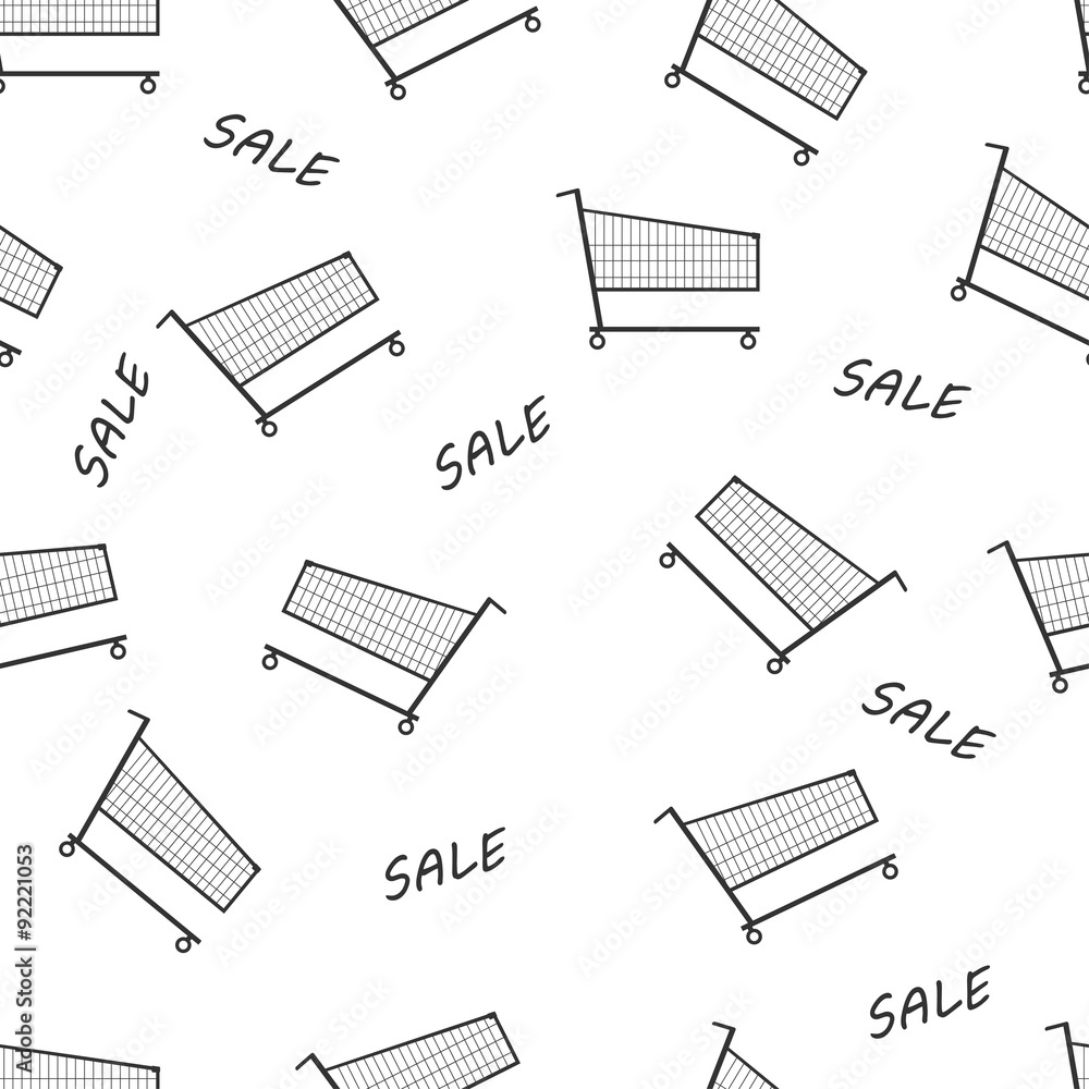 Shopping trolley seamless pattern background Shopping trolley seamless pattern background