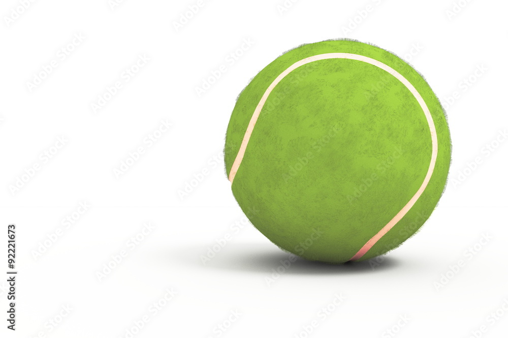 An isolated tennis ball in the white background.
