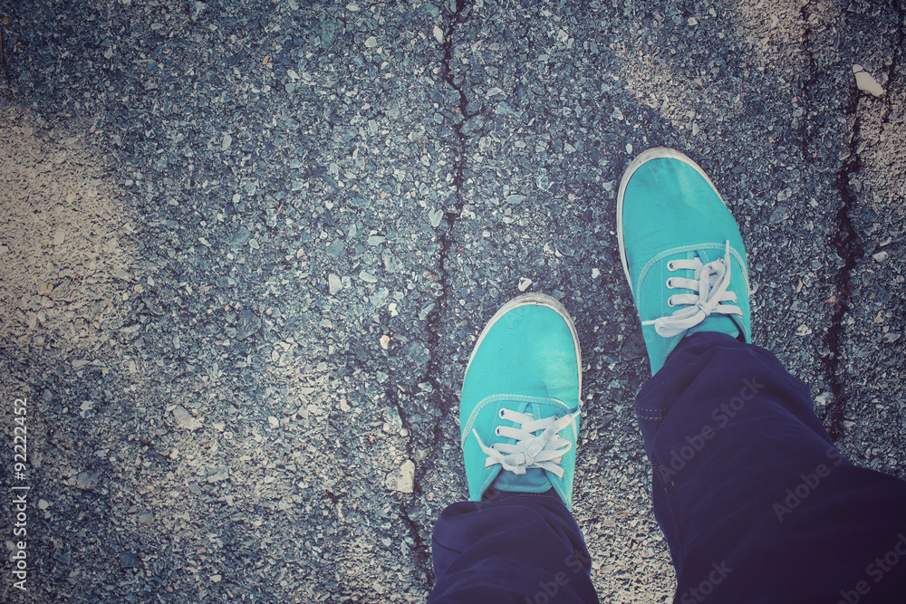 Fototapeta premium Sneakers with jeans