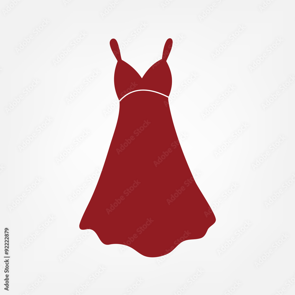 Woman dress sign icon. Elegant clothes symbol Woman dress sign icon. Elegant clothes symbol
