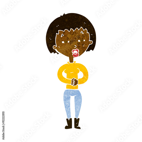 cartoon tired woman