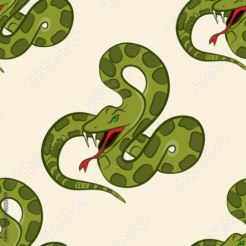 Seamless pattern with hand drawn snake