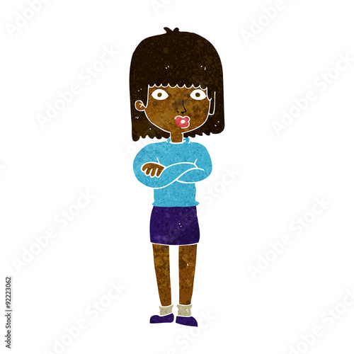 cartoon impatient woman