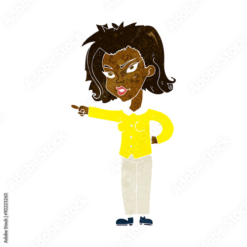 cartoon woman pointing