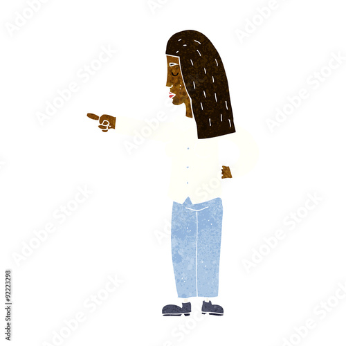 cartoon woman pointing