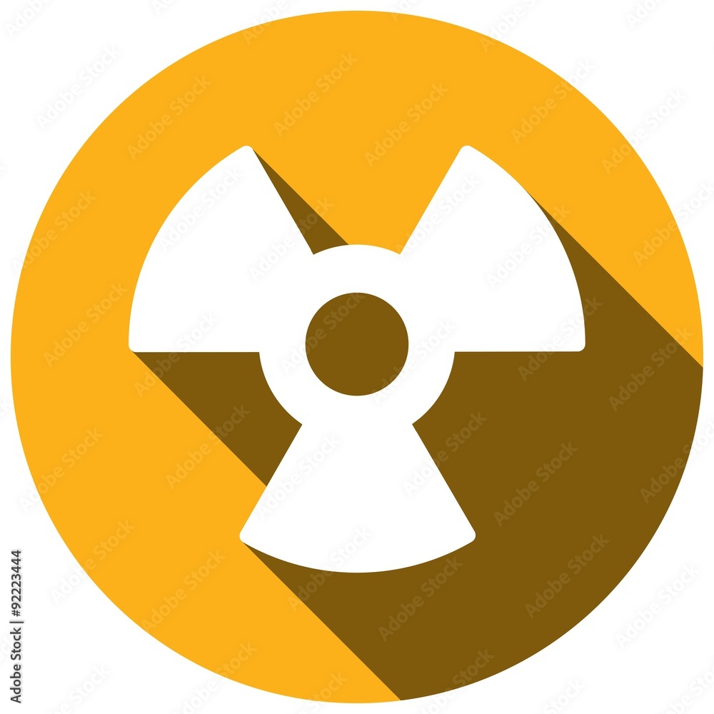 Radiation Flat style Icon with long shadows Radiation Flat style Icon with long shadows