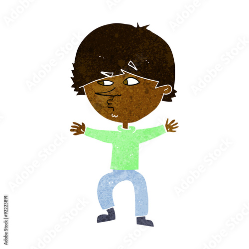 cartoon suspicious man