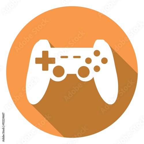 game joypad icon with a long shadow