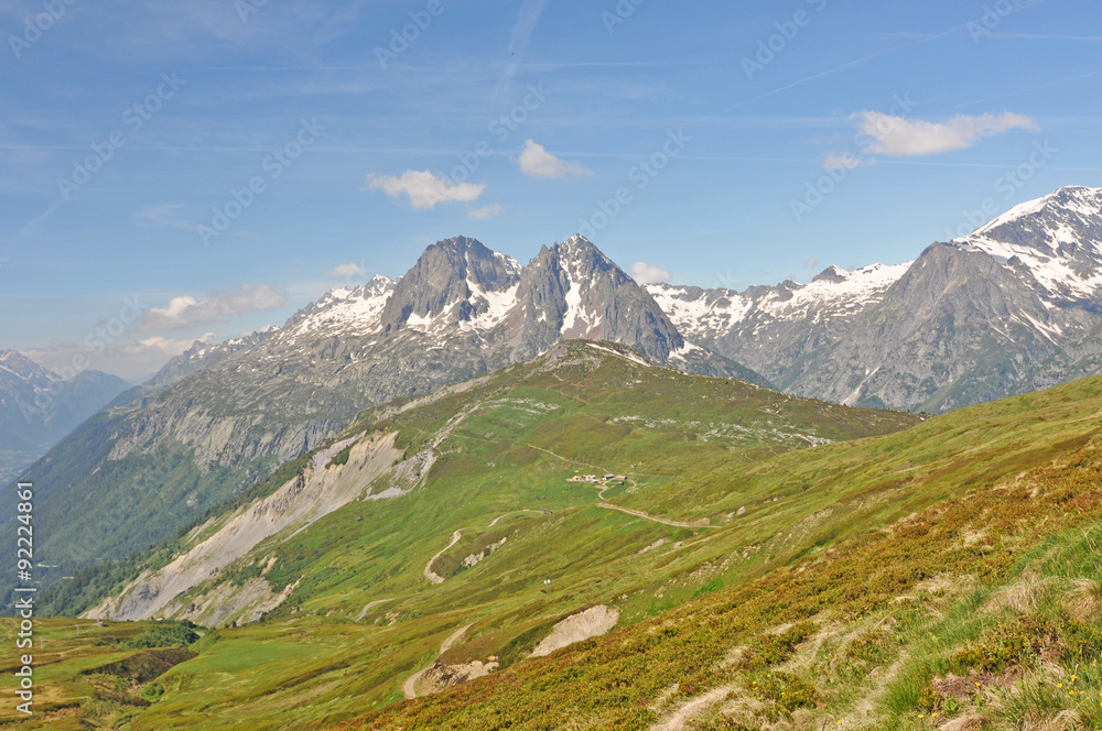 Fototapeta premium Alpine nature / The Alps are the highest and most extensive mountain range system that lies entirely in Europe, across Austria, France, Germany, Italy, Liechtenstein, Monaco, Slovenia, and Switzerland