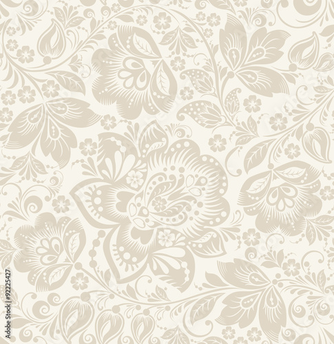 Vector Floral vintage rustic seamless pattern