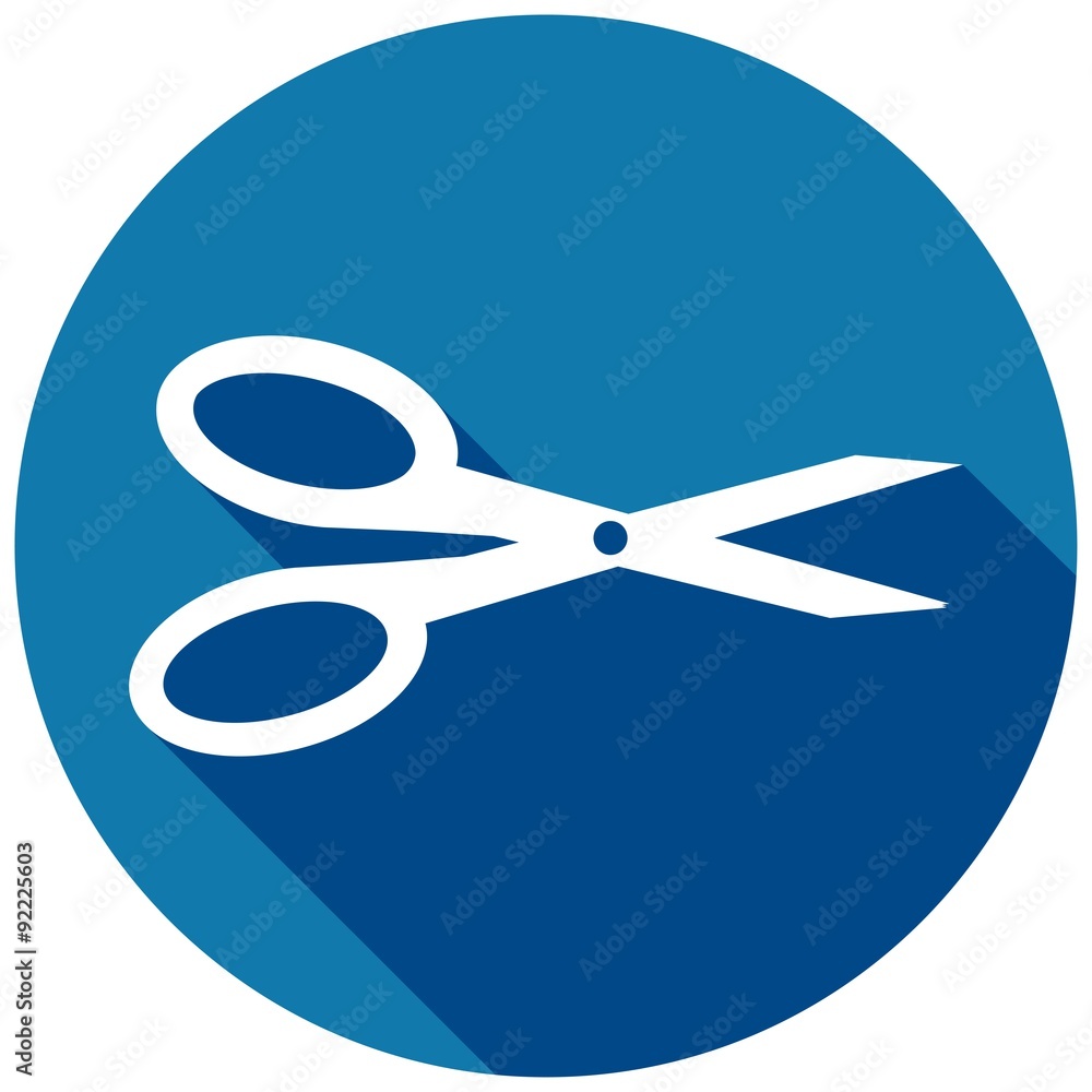 Icon scissors with a long shadow Icon scissors with a long shadow