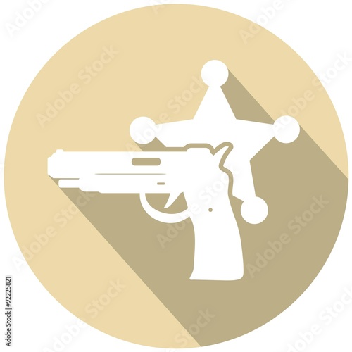 isolated modern police icon with long shadow