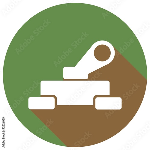 Tank icon with a long shadow